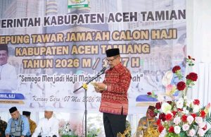 145 Jamaah Calon Haji 1447 H/2026 M. Di Tepung Tawar Oleh Bupati