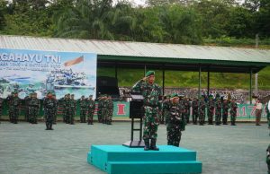 Upacara Bendera Mingguan Di Pimpin Oleh Kasdim 0117/Aceh Tamiang Mayor CPM Lili Fitriadi.