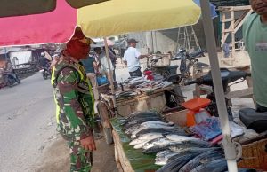Babinsa Koramil 03/Seruway Ajak Penjual Ikan Agar Tetap Menjaga Kebersihan